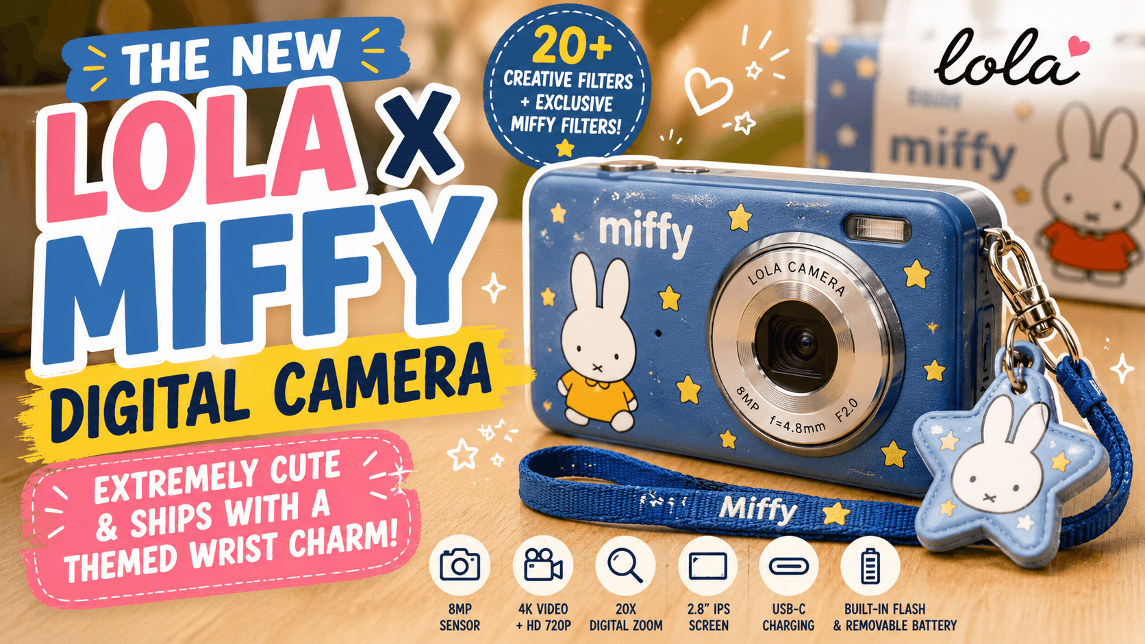 Lola X Miffy Digital Camera Ships With a Wrist Charm