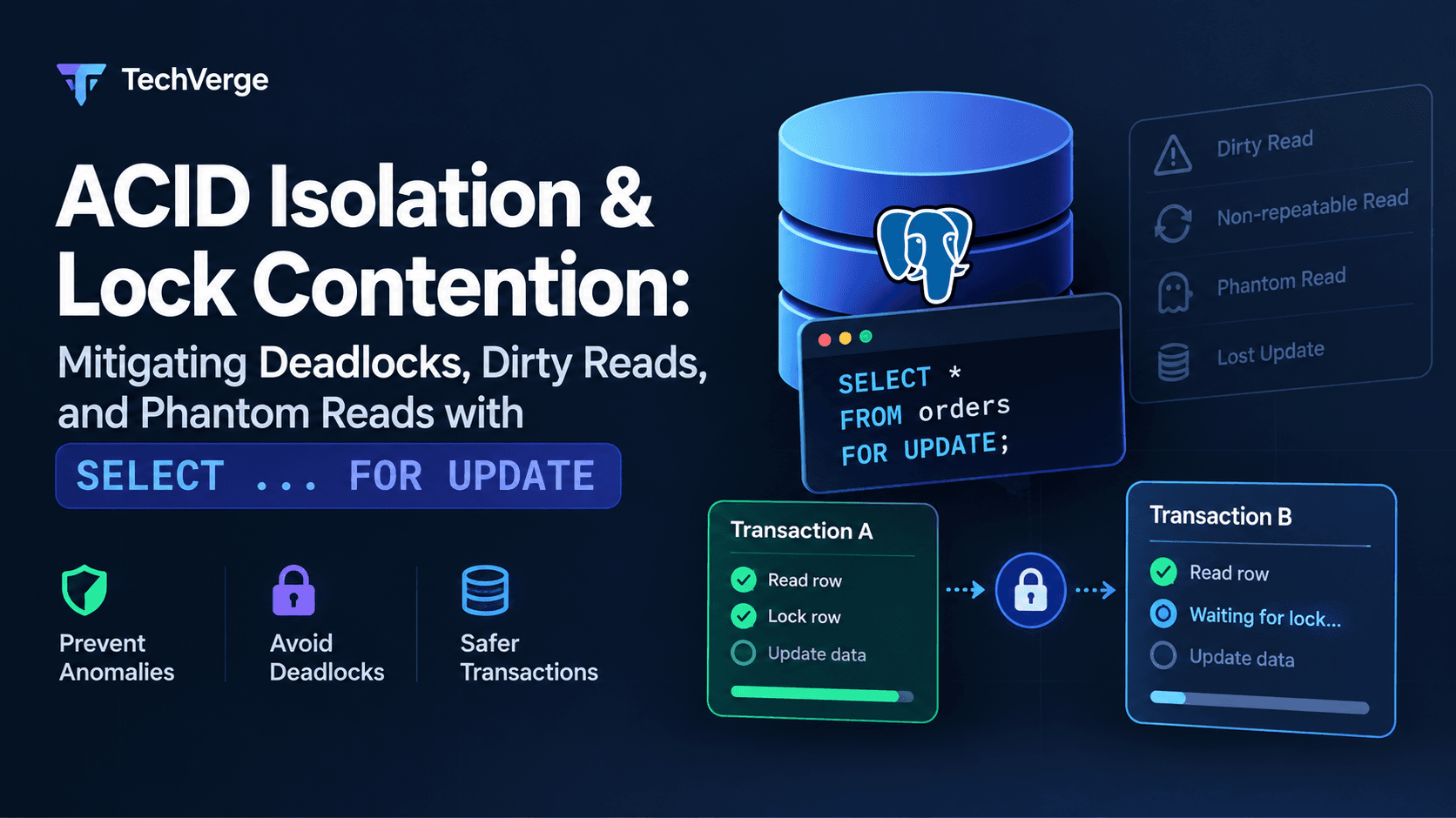 SELECT FOR UPDATE & Isolation Levels: Fixing Deadlocks and Dirty Reads